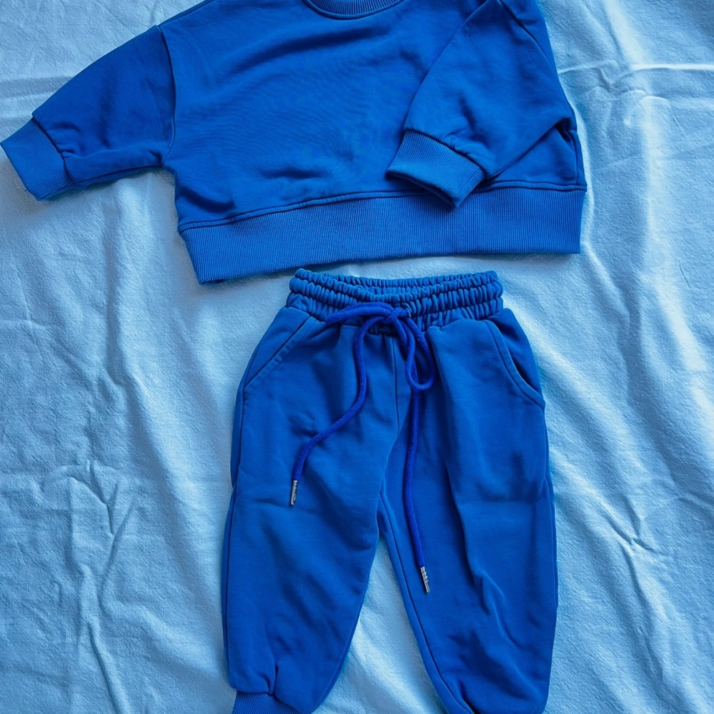 Blue Kids Sweatshirt and Jogger Set - 1 year old
